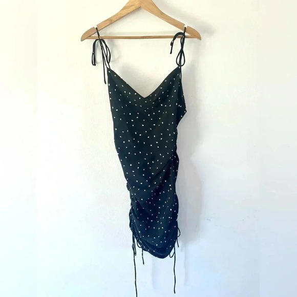 Lioness String Along Adjustable Tie Strap Dress Black & White Hearts Size 4 NWT - Picture 3 of 11